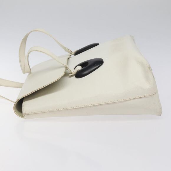 GUCCI Tote Bag Leather White Silver - Picture 5 of 12